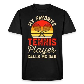Tennis - T-shirt Premium bio Homme - noir - Devant - Nico (187cm)