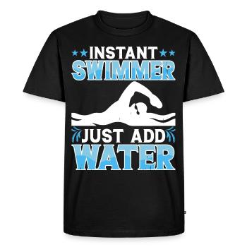Flotteur de natation - T-shirt Premium bio Homme - noir - Devant - Nico (187cm)