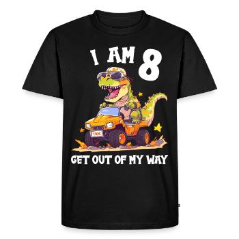 T-Rex conduit un camion monstre J’ai 8e anniversaire - T-shirt Premium bio Homme - noir - Devant - Nico (187cm)
