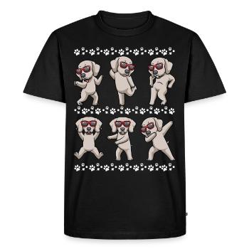 Weimaraner chien dansant avec des lunettes de soleil - T-shirt Premium bio Homme - noir - Devant - Nico (187cm)