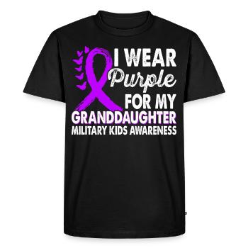 Portez du violet pour la petite-fille Mois de la conscience - T-shirt Premium bio Homme - noir - Devant - Nico (187cm)