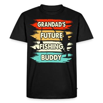 Grandpas Future Fishing Buddy - Men's Premium Organic T-Shirt - black - Front - Nico (187cm)