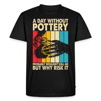 Poterie Poterie Poterie - T-shirt Premium bio Homme - noir - Devant - Nico (187cm)