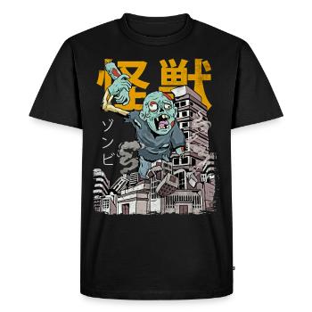 Kaiju Zombie Japanese Anime Monster Halloween - Men's Premium Organic T-Shirt - black - Front - Nico (187cm)