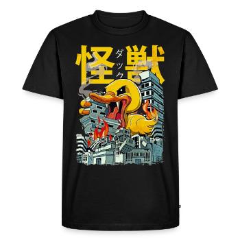 Kaiju Duck Anime Japonais Monster Rubber Duck - T-shirt Premium bio Homme - noir - Devant - Nico (187cm)