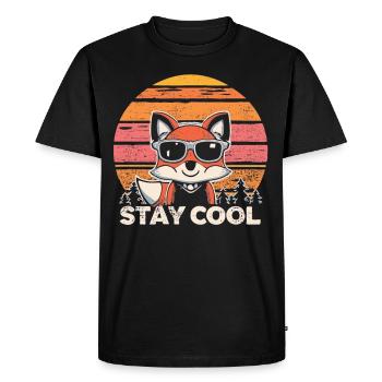 Chilling in fox style - Men's Premium Organic T-Shirt - black - Front - Nico (187cm)