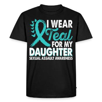 Wear teal for Month of Consciousness - Men's Premium Organic T-Shirt - black - Front - Nico (187cm)