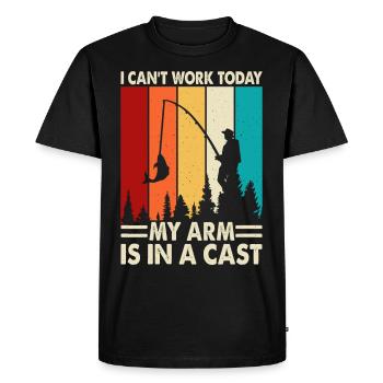 Pêcheur à la ligne - T-shirt Premium bio Homme - noir - Devant - Nico (187cm)