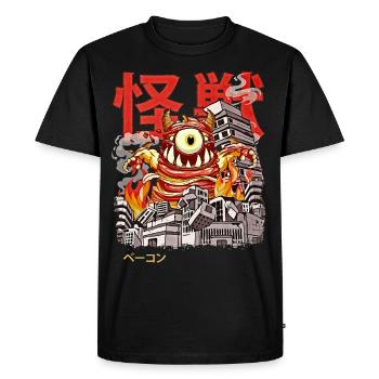 Kaiju Bacon Japanese Anime Monster Eyeball - Men's Premium Organic T-Shirt - black - Front - Nico (187cm)