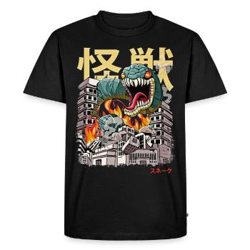 Kaiju Snake Japonais Anime Monster Reptile - T-shirt Premium bio Homme - noir - Devant - Nico (187cm)