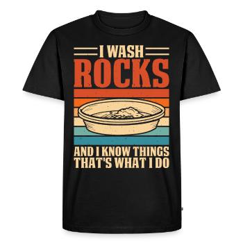 Gold Panning Gold Panning Gold Prospector Gold Prospector - Men's Premium Organic T-Shirt - black - Front - Nico (187cm)