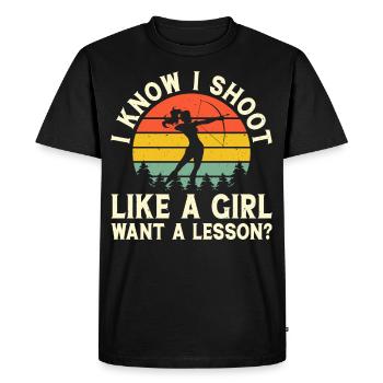 Archer Archery - Men's Premium Organic T-Shirt - black - Front - Nico (187cm)
