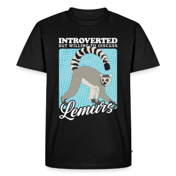 Lémurien à queue annelée cadeau - T-shirt Premium bio Homme - noir - Devant - Nico (187cm)