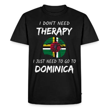 Dominique Idée de vacances sur les îles des Caraïbes - T-shirt Premium bio Homme - noir - Devant - Nico (187cm)