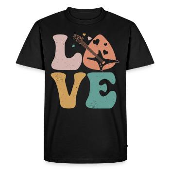 Electric Guitar Electronic Guitar LOVE - Men's Premium Organic T-Shirt - black - Front - Nico (187cm)