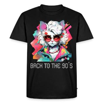 Soirée à thème des années 90 Retour au costume des années 90 - T-shirt Premium bio Homme - noir - Devant - Nico (187cm)