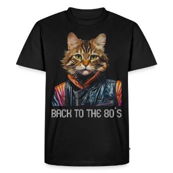 80s Themed Party Back to the 80s Costume - Men's Premium Organic T-Shirt - black - Front - Nico (187cm)