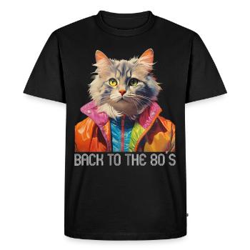 80s Themed Party Back to the 80s Costume - Men's Premium Organic T-Shirt - black - Front - Nico (187cm)