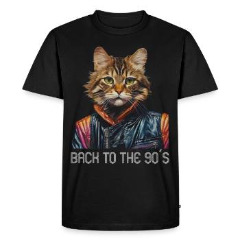 Soirée à thème des années 90 Retour au costume des années 90 - T-shirt Premium bio Homme - noir - Devant - Nico (187cm)