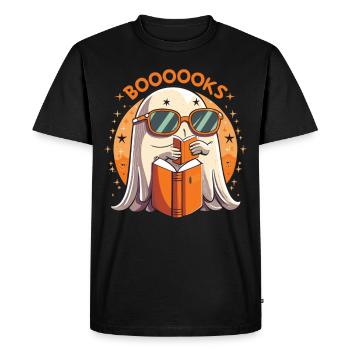 Spooky Stories: The Reading Ghost - Men's Premium Organic T-Shirt - black - Front - Nico (187cm)