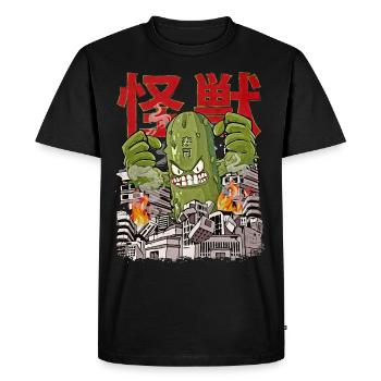 Kaiju Gurke Japanisch Anime Monster Gurke - Männer Premium Bio T-Shirt - Schwarz - Vorne - Nico (187cm)