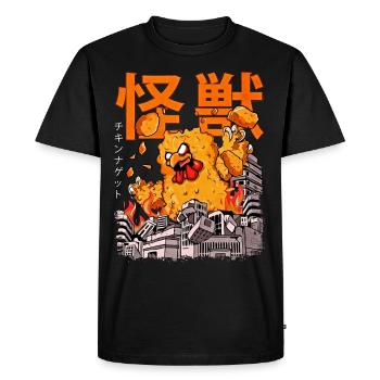 Kaiju Chicken Nugget Japanese Anime Monster Nug - Men's Premium Organic T-Shirt - black - Front - Nico (187cm)