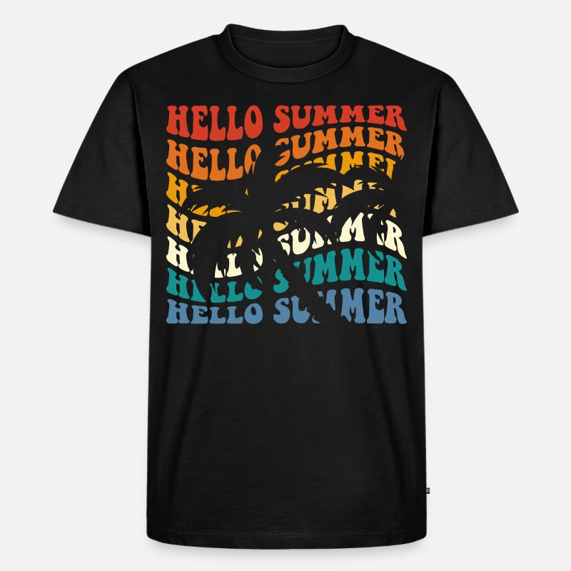 Hello Summer - Männer Premium Bio T-Shirt - Schwarz