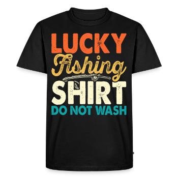 Chemise de pêche porte-bonheur - T-shirt Premium bio Homme - noir - Devant - Nico (187cm)