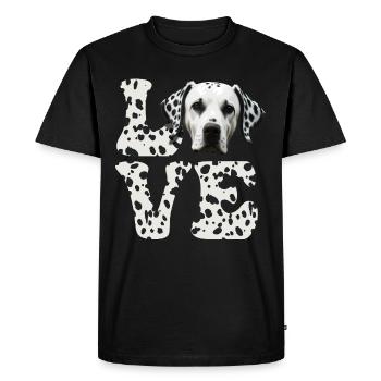 Chien dalmate LOVE - T-shirt Premium bio Homme - noir - Devant - Nico (187cm)