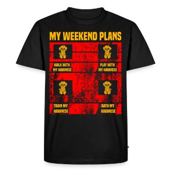 Mes plans week-end havanais - T-shirt Premium bio Homme - noir - Devant - Nico (187cm)