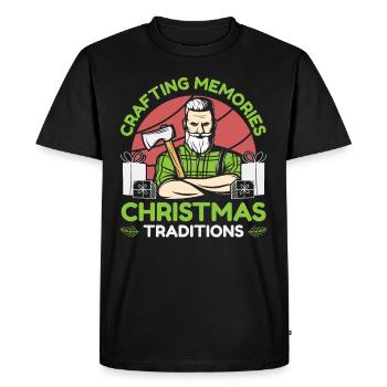 Fa La La La Dental soie dentaire toute la journée dentaire - T-shirt Premium bio Homme - noir - Devant - Nico (187cm)