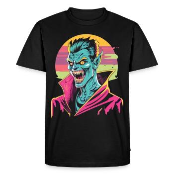 Evil Vampire of Horror - Halloween Vampire - Men's Premium Organic T-Shirt - black - Front - Nico (187cm)