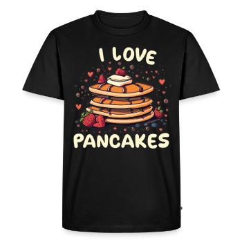 I Love Pancakes - Profitez de la vie avec des crêpes - T-shirt Premium bio Homme - noir - Devant - Nico (187cm)