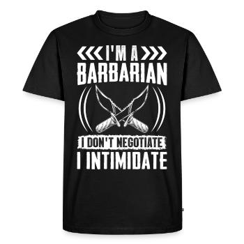 LARP - Men's Premium Organic T-Shirt - black - Front - Nico (187cm)