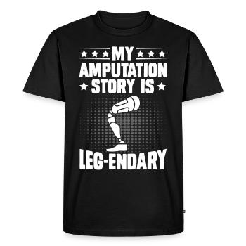 Amputee patient prosthetic leg - Men's Premium Organic T-Shirt - black - Front - Nico (187cm)