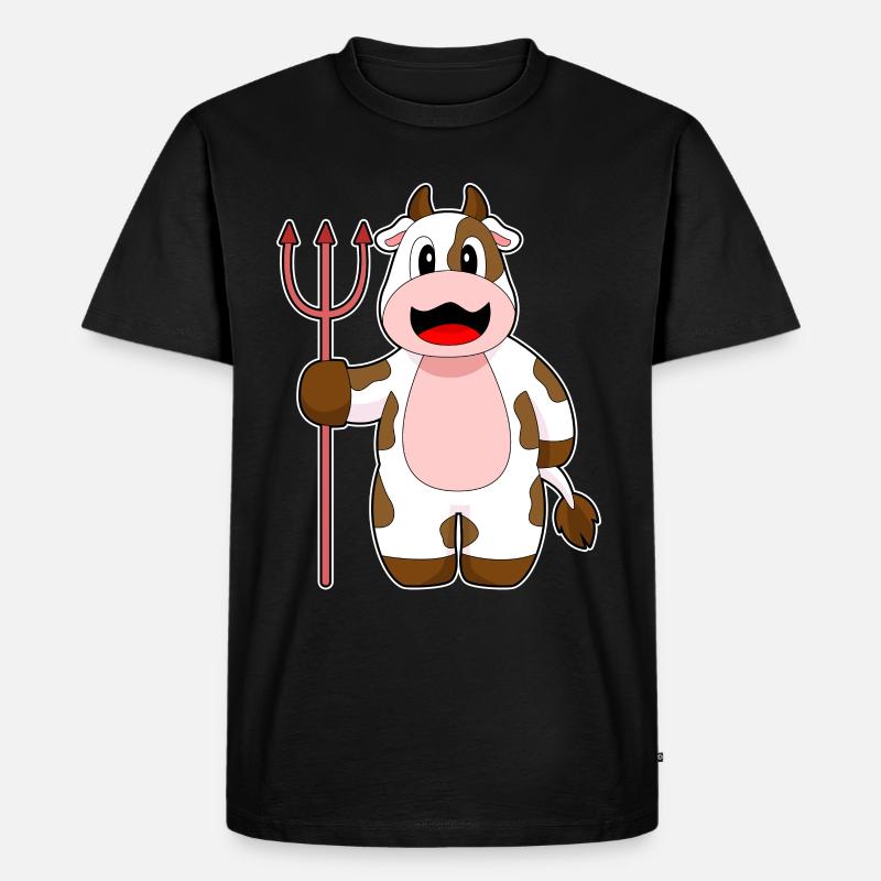 Vache Halloween Devil Trident - T-shirt Premium bio Homme - noir
