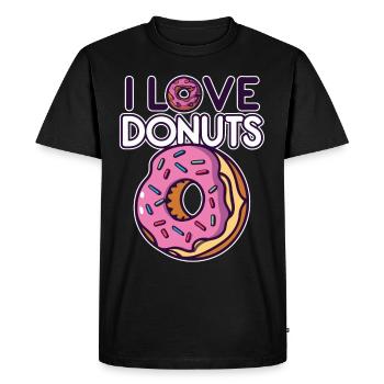 Sweet Donuts - Celebrate your love for donuts! - Men's Premium Organic T-Shirt - black - Front - Nico (187cm)