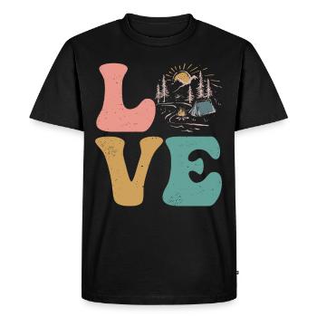 Camper Camp Camping LOVE - T-shirt Premium bio Homme - noir - Devant - Nico (187cm)