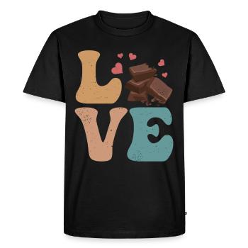 Tablette de chocolat LOVE - T-shirt Premium bio Homme - noir - Devant - Nico (187cm)