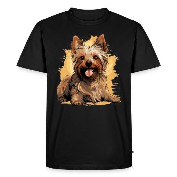 Australian Silky Terrier - Men's Premium Organic T-Shirt - black - Front - Nico (187cm)