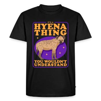 Hyena, spotted hyena, hyena gift - Men's Premium Organic T-Shirt - black - Front - Nico (187cm)