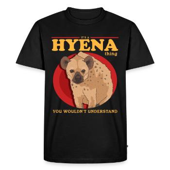 Hyena, Hyena, Spotted Hyena, Gift - Men's Premium Organic T-Shirt - black - Front - Nico (187cm)