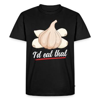 Garlic Food Garlic Lover Gift - Men's Premium Organic T-Shirt - black - Front - Nico (187cm)