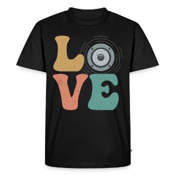 Ingénieur du son de l’église Technicien audio LOVE - T-shirt Premium bio Homme - noir - Devant - Nico (187cm)