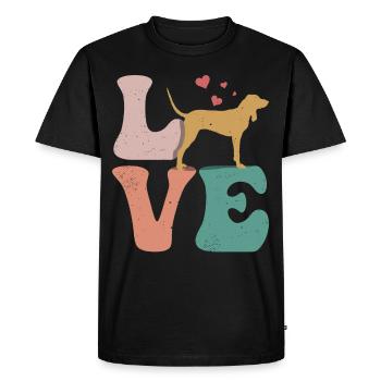 Chien raton laveur LOVE - T-shirt Premium bio Homme - noir - Devant - Nico (187cm)