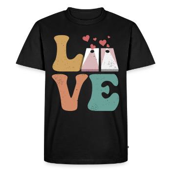 Cornhole Team Player LOVE - Men's Premium Organic T-Shirt - black - Front - Nico (187cm)