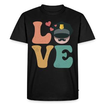 Agent correctionnel Application de la loi LOVE - T-shirt Premium bio Homme - noir - Devant - Nico (187cm)