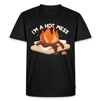 Sweet SMORES Mess - I'm a hot mess - Men's Premium Organic T-Shirt - black - Front - Nico (187cm)