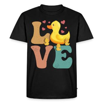 Canards Canetons AMOUR - T-shirt Premium bio Homme - noir - Devant - Nico (187cm)