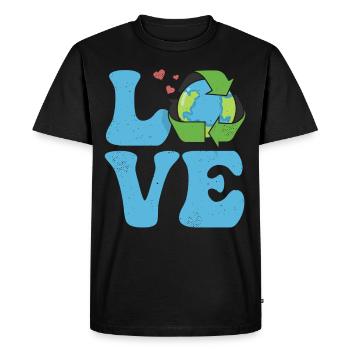 Ecologist Ecology Environment LOVE - Men's Premium Organic T-Shirt - black - Front - Nico (187cm)